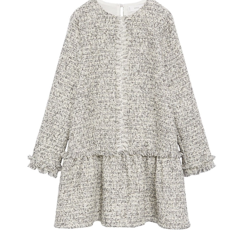 Mango Tweed Dress - Black and White